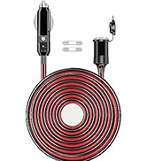 1PCS 26FT 12V/24V Heavy Duty Cigarette Lighter Extension Cable 16AWG, 156W/15A Male Plug to Femal...