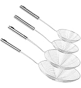 BAOKARU Spider Strainer Set of 4, Stainless Steel Skimmers, 4 Sizes | Fast-Draining Open Wire Bas...