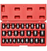 WIILDIS 26 PCS 3/8" Drive SAE and Metric Impact Socket Set, SAE 5/16” to 7/8", Metric 7mm to 22mm...