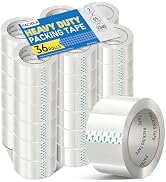 PACKKA Clear Packing Tape, Heavy Duty Packaging Tape Refills 36 Rolls, 2 inch x 65 Yards, Shippin...