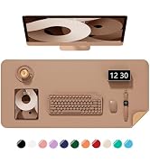 Niniubye Desk Pad, 23.6" x 13.8" PU Leather Non-Slip Desk Mat Large Mouse Pad for Desktop, Waterp...