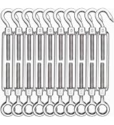 TooTaci 10PCS M6 Turnbuckle 304 Stainless Steel Turnbuckle Hook and Eye, Heavy Duty M6 M8 M10 Ten...