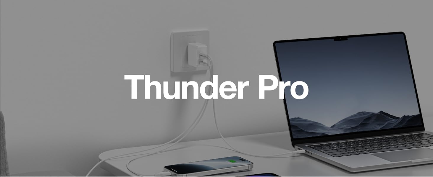 66W Fast Charging Wall Charger with 2 USB C 1 USB A Ports