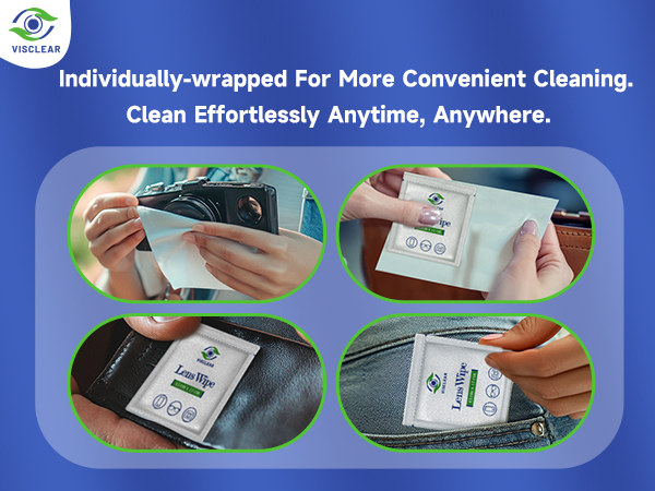 Lens Wipes; eyeglass cleaning wipes; eye glasses cleaner wipes; glasses cleaner wipes