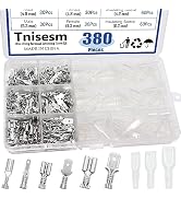 Tnisesm 380Pcs Quick Splice 2.8/4.8/6.3mm Male and Female Wire Spade Connector Wire Crimp Termina...