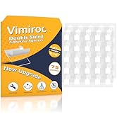 vimiroo Double Sided Adhesive Squares – 75pcs Clear 0.5" Sticky Mounting Tape, Easy to Peel Stron...
