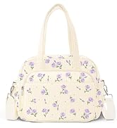 WOBAGMEN Lunch Box for Women,Insulated flower Corduroy Lunch Tote Cute Lunch bag with Shoulder St...