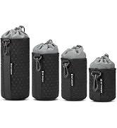 K&F CONCEPT 4 Pack Camera Lens Pouch Set, Drawstring Lens Protective Bag, Camera Lens Case for DS...