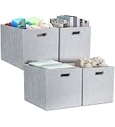 Posprica 13x15x13in Collapsible Storage Bins, Fabric Foldable Cube Storage Boxes, Decorative Stor...