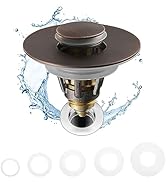 Fransiton Bathroom Sink Stopper, 1.1-1.77 Inch Basin Pop Up Sink Drain Stopper, Anti Clogging Dra...