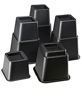 Adjustable Stackable Bed Frame Risers for Elevation & Under-Bed Storage - Heavy-Duty Furniture Ri...