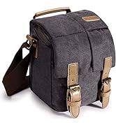 S-ZONE Waterproof Camera Bags for DSLR Canon Canvas Vintage Shoulder Women Men Camera Messenger B...