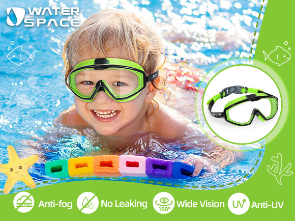 kids green swim goggles