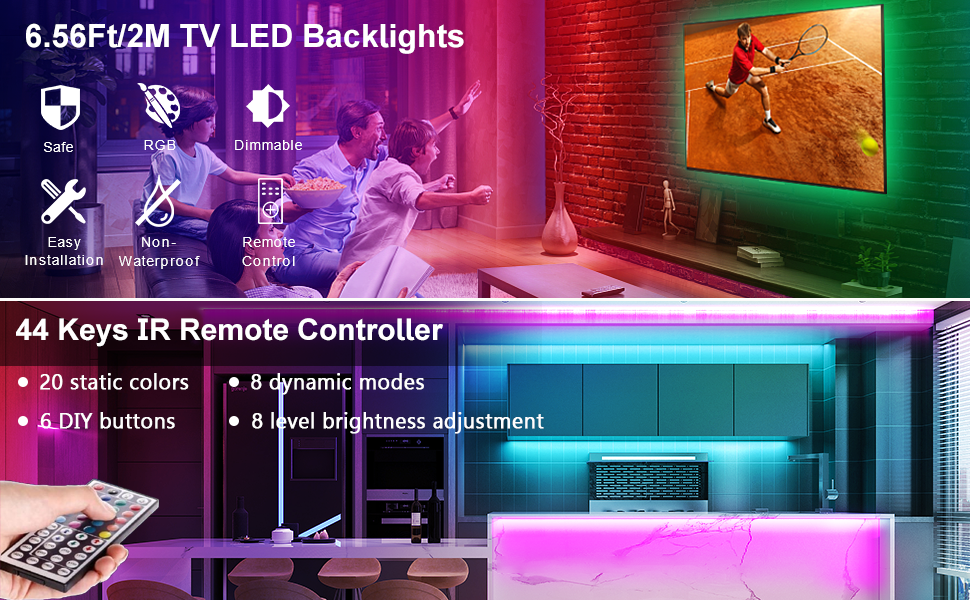 led strip lights with remote for tv led backlight
