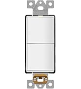 LIDER Minimalist Design Matte Finish Lighted Double Switch, Combination Frameless Decorator Switc...