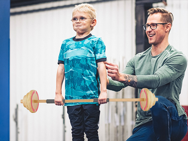 Kids Wooden Workout Play Weights Set