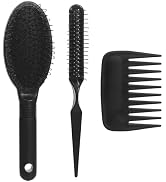 3Pcs Wig Brush Comb Set, Loop Wig Brush Hair Extension Brush Wide-Tooth and Edge Combs for Human ...