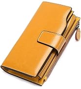 SENDEFN Women Leather Wallets RFID Blocking Clutch Card Holder Ladies Purse with Zipper Pocket