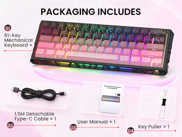 mechanical gaming keyboard wireless backlit keyboard hot swappable highground teclado gamer
