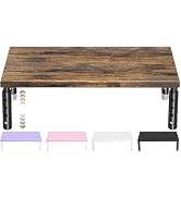 ECOLOVI Adjustable Wood Computer Monitor Stand Riser, Office Desk Organizer and Accessories for M...