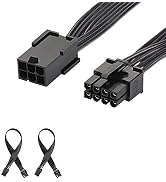J&D PCIe 6 Pin to PCIe 8 Pin Power Adapter Cable (2 Pack), PCI Express 6 pin to 8 pin Adapter Pow...