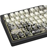 Womier PBT Keycaps Set 130 Keys, Custom White Japanese Keyboard Doubleshot Dye Sub Side Print Shi...