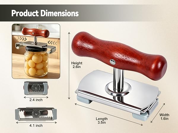 Wood-Handle Stainless Steel Jar Opener