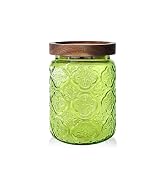 Glass Jar with Airtight Wood Lid – 24 OZ / 700 ML Vintage Storage Canister for Kitchen Pantry Bat...