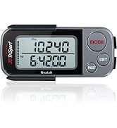 3DTriSport Walking 3D Pedometer with Clip & Strap, eBook Included | 30 Days Memory, Accurate Step...