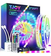 LED Strip Lights with 44 Key Remote 50 ft, Multi-Color RGB SMD5050 LED Lights ,12 Volt Color Chan...