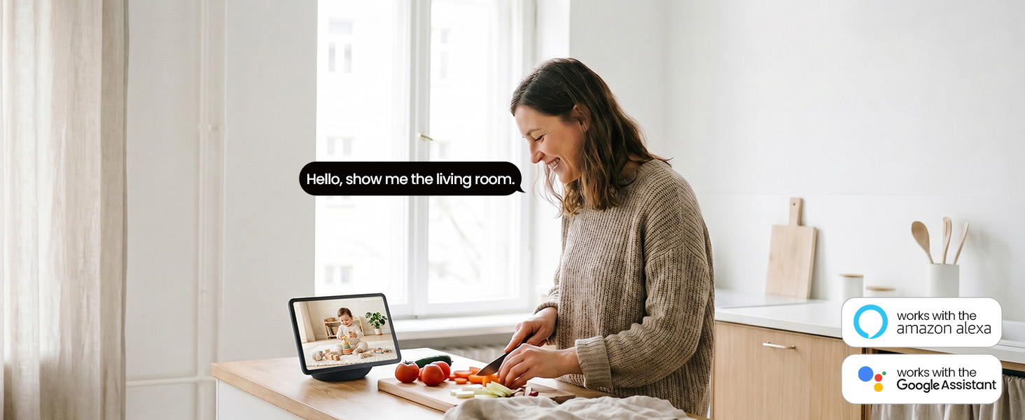 with microphone and speaker, speak to your family or pets freely