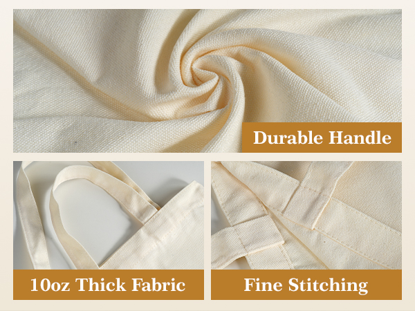 "Product Details: thick fabric, durable handle and fine stitching"