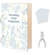SUPERDANT Blue Yellow Flower Branches Greeting Card Organizer Natural Theme Greeting Card Binder ...