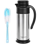 Creamer Pitcher for Coffee,1L/34 Oz Stainless Steel Vacuum Thermal Milk Carafes Keeping Hot/Cold ...