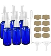 GIVAMEIHF Nasal Spray Bottles 6Pcs1oz (30ml) with 2*Funnel,1*Dropper, 8*Label,Empty Nasal Spray B...