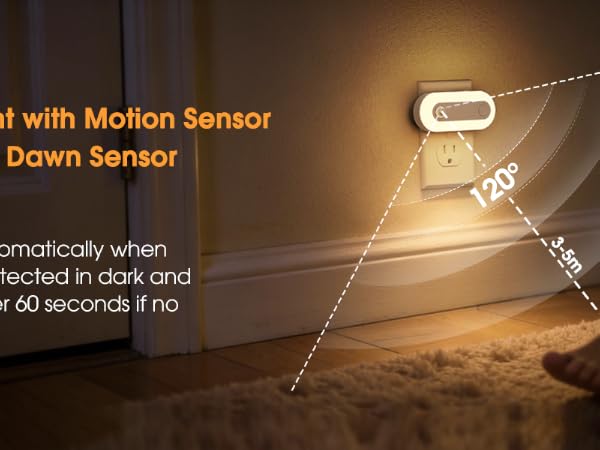 Motion Sensor & Dusk to Dawn Sensor Dimmable night light