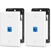 VCE UL Listed Ethernet Wall Plate CAT6 with Mounting Bracket, Blue 2-Pack | UL Listed for Safety,...