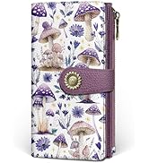 GIANCOMICS Mushroom Flower Womens Wallet RFID Blocking, Credit Card Holder Bifold, PU Leather Tra...