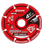 EZARC Diamond Cutting Wheel 4 1/2 x 7/8 Inch for Metal, Cut Off Wheel with 5000+ Cuts on Rebar, S...