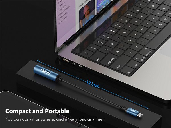 Type C to 1/4 headphone adapter size