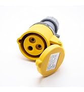 Elecbee CEE Industrial Connector 16A 3 Pin 110V-130V 2P+E 4h IP44 IEC60309 Female Connector