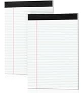 Legal Pads 8.5 x 11 White Note Pads 2 Pack - Double-Sided Printing & Perforated College Ruled She...