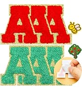 Jongdari Iron On Letters Chenille Letter Patches for Clothing, 2.2'' Varsity Self Adhesive Letter...