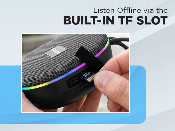 Listen offline via the built-in TF slot.