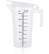 1Pc 250ML Transparent Measuring Cup with Lid, Plastic Measuring Cup with Handle for Baking,Powder...