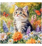 DIADAY Large Diamond Art Kits for Adults Cat, Diamond Painting16x16 Inch | 5D Diamond Painting Ki...