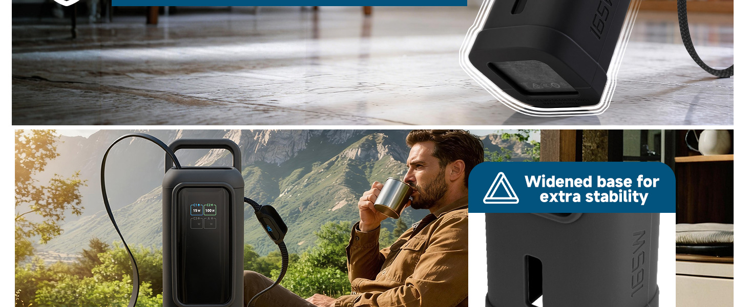 details of black silicone case for anker laptop power bank 25K