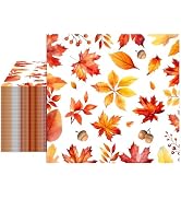 100Pcs Fall Maple Leaf Napkins Decoration, Disposable Paper Cocktail Napkins Table Decor 6.5 x 6....
