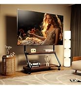 Easel Rolling TV Stand Mobile TV Cart with Wheels for 32"-75" TVs, Heavy Duty Floor TV Stand with...