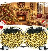 OZS Connectable 2-Pack 164Ft 400LED Christmas String Lights, Warm White | 13 Modes and Timer; IP4...